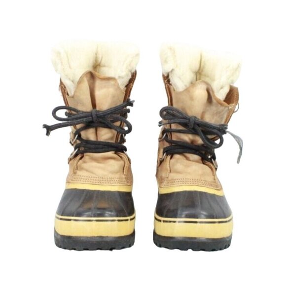 Sorel Caribou Brown Leather Shearling Trim WP Lined Winter Boots Size 7 - Picture 4 of 9